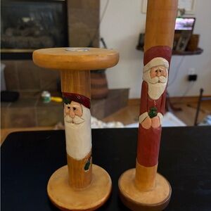 Eddie Walker Santa Candle Holders - Two